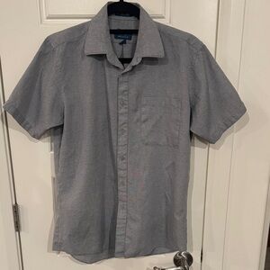 Classic Gray Button-Down Shirt for Men